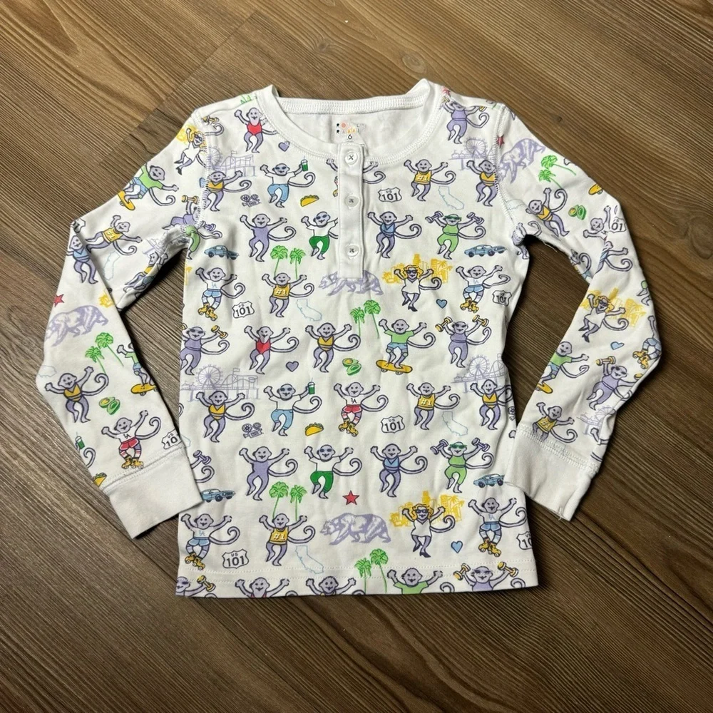 Roller Rabbit Monkey Pajama Top